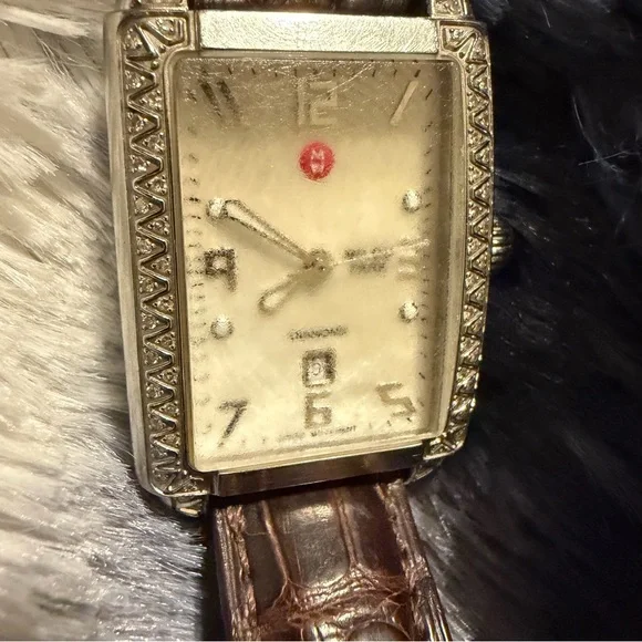 Michele Deco Diamond Bezel Watch 74 Diamonds Swiss Quartz Needs Battery - Picture 10 of 13